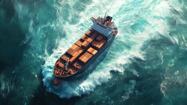 Cargo ship navigating rough seas (1)