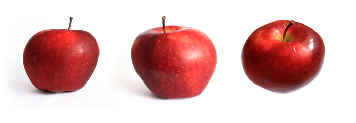red apples on a white background