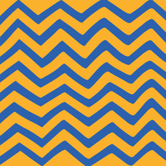 Zifzag pattern in blue and yellow colours. Colorful background for cards, posters, covers, banners etc.