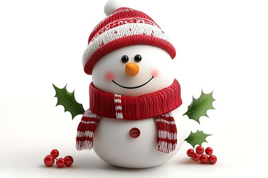 Festive Snowman Decor Isolated Winter Holiday