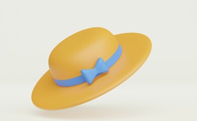 Hat cartoon icon isolated on 3d illustration with white background.