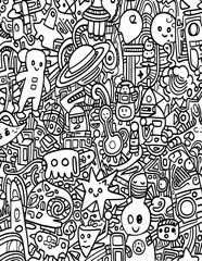 Fototapeta premium space, astronaut, planet, spacecraft, meteorite, coloring page, pattern, seamless, vector, flower, floral, design, wallpaper, art, illustration, decoration, ornament, bird, texture, doodle, style, dra