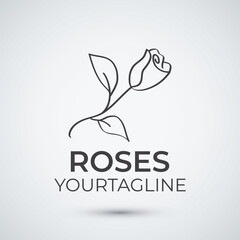 rose flower logo design using vector illustration template design concept