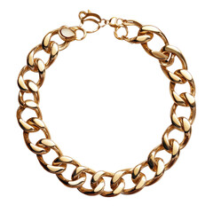 gold chain necklace on transparent background
