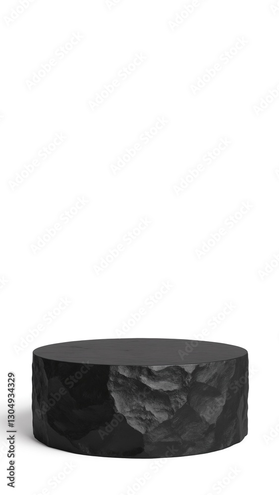 Poster black geometric stone and rock shape background, minimalist mockup for podium display or showcase, 3