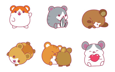 Cute Adorable Hamster Cartoon Illustration