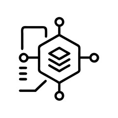 Fintech Smart contract NFT token icon in outline style