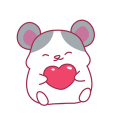 Cute Adorable Hamster Cartoon Illustration