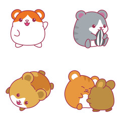 Cute Adorable Hamster Cartoon Illustration