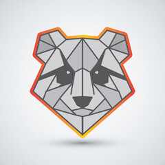 Modern panda logo can be used for company logo or clothing geometric design