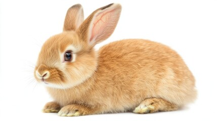 Obraz premium Energetic Grey Rabbit, Isolated on White