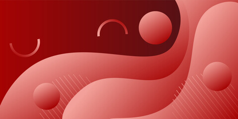 Red wave geometric design on background. Creative banner design with wave shape as template. Simple horizontal banner. Vector eps10