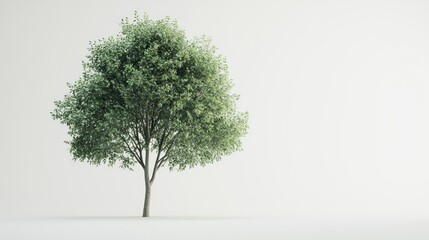 Obraz premium Bright Green Tree, Isolated on White