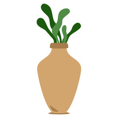 Cute plant on pot vector element 
