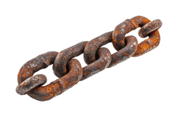 Industrial metal chain link installation isolated on transparent background png