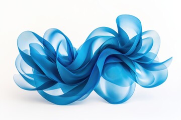 Elegant blue abstract sculpture capturing fluid movement and modern design in a minimalistic style