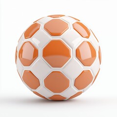 Fototapeta premium Abstract Orange and White Hexagonal Sphere 3D Render