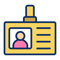 Id Card Vector Line Filled Icon Design