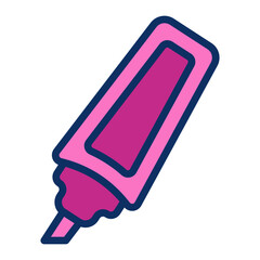 Highlighter Vector Line Filled Icon Design