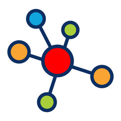 Atom Vector Line Filled Icon Design