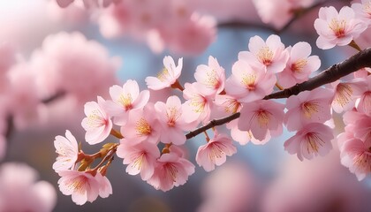 Sakura blossom flower branch