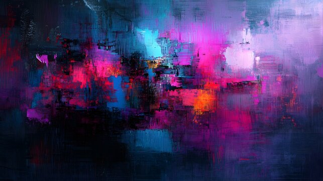 A vibrant abstract digital cityscape bathed in blue light, representing futuristic urban life and modern technology