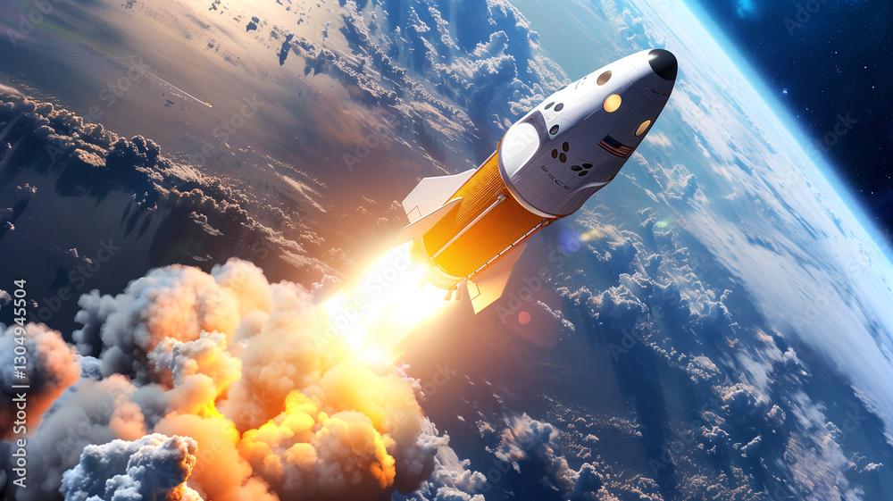 Poster this spaceplane soars into the stratosphere, giving passengers a thrilling zero-gravity experience.