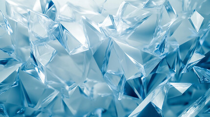 Naklejka premium Abstract Digital Design with Crystalline Ice Shapes in Blue and White Hues