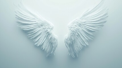 White Angel Wings, Isolated on White