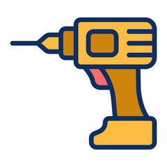 Drill Vector Line Filled Icon Design