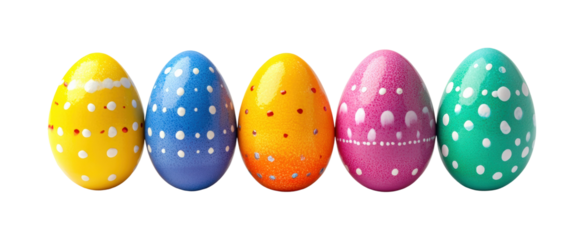 Colorful easter eggs for a bright celebration isolated on transparent background png
