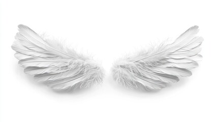 White Angel Wings, Isolated on White