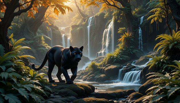 Black phanter in the forest