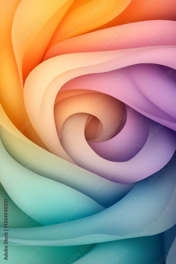 Poster an expansive, abstract layout where concentric glowing circles overlap in vivid rose, purple, and