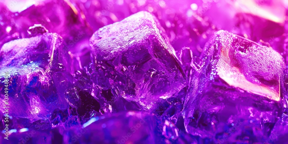 Aufkleber purple ice cube is sitting on a table