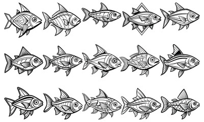 Intricate Neon Tetra Fish Coloring Page for Adults, Beautiful Line Art for Stress Relief and Relaxation, Ideal for Adult Coloring Books or Printable Art Therapy, High-Resolution Illustration.