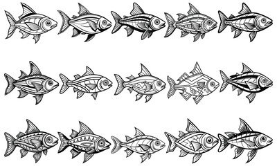 Neon Tetra Fish Coloring Page for Adults, Intricate Line Art for Relaxation and Stress Relief, Ideal for Adult Coloring Books or Printable Art Therapy, High-Quality Detailed Illustration.