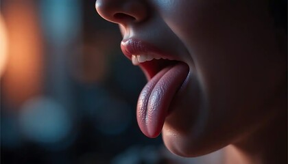 Close Up of a Woman Sticking Out Her Tongue