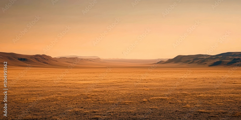 Poster desert with a large, empty field
