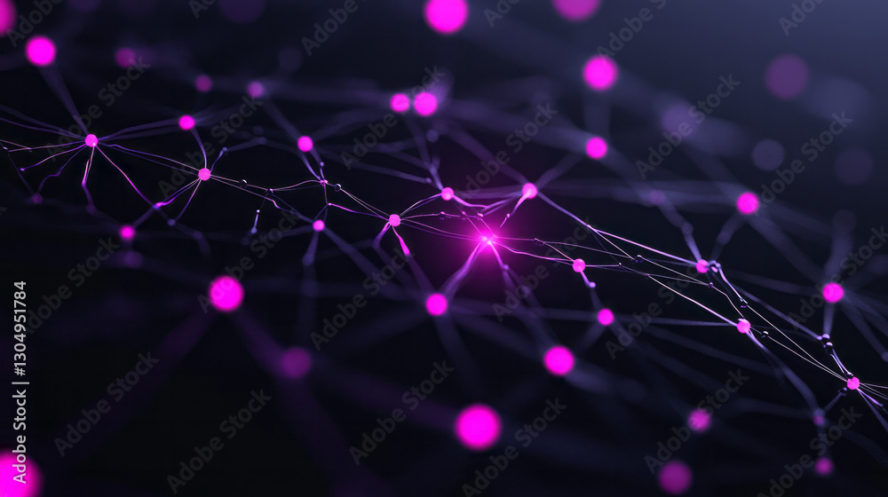 Poster a mesmerizing digital construct where every interconnected node emits soft pulses of light,