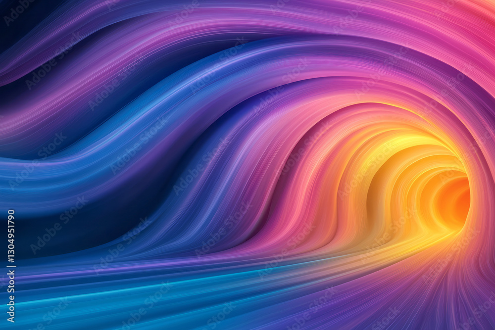 Poster a sleek, abstract visualization of a dynamic leverage loop with swirling neon lines and overlapping