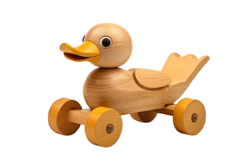 duck shape wooden toyon transparent background