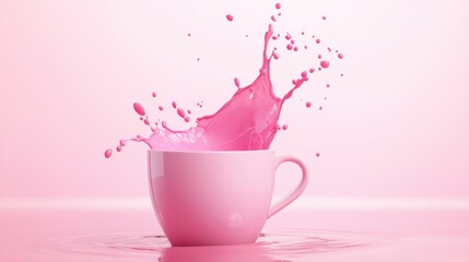 Pink Splash in a Pink Cup