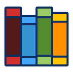 Book Spine Vector Line Filled Icon Design