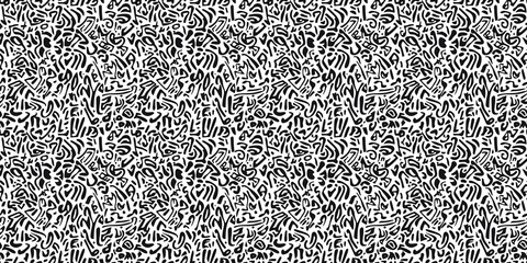 Intricate black and white seamless pattern with handwritten elements for creative backgrounds and textures. pattern handwrite