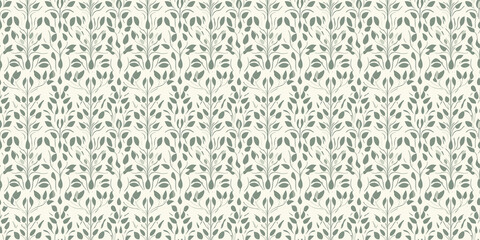 Seamless botanical pattern featuring delicate leaves and organic forms in soft earth tones. pattern invite