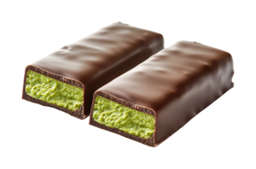 Matcha chocolate bars delicious treats isolated on transparent background png