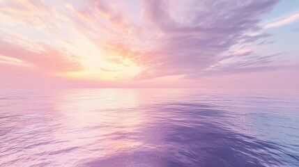 Obraz premium Open ocean at sunset with rolling waves reflecting soft hues of lavender and pink