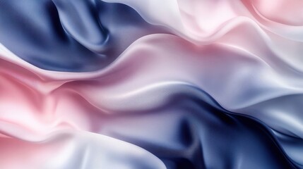 Fototapeta premium Flowing gradient resembling silk with soft transitions between indigo and blush pink hues