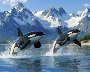 Obraz premium Extinction Event, Dinosaurs Watching a Massive Meteor Streak Across the Sky